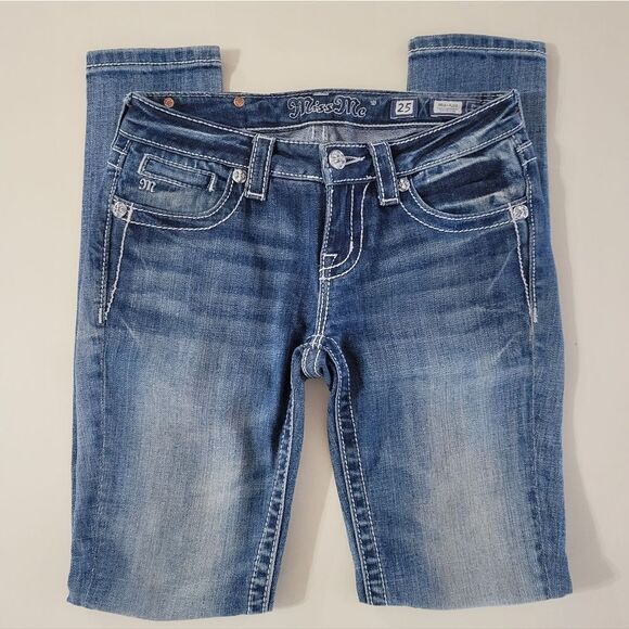 Miss Me Mid-Rise Skinny Blue Denim Jeans - Picture 3 of 16